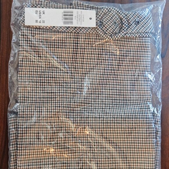 NWT - Long Tall Sally Mini Check Flared Suit Skirt - Size 18 - Picture 2 of 6